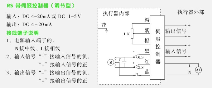伺服型隔離防爆電動執行器接線圖