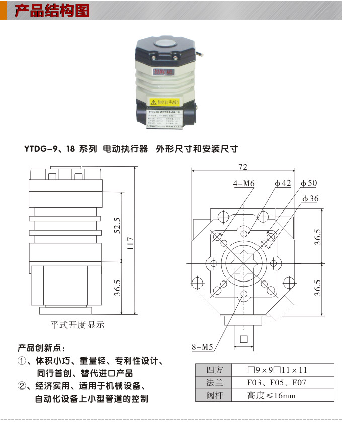  電動執行機構,YTDG-RKB18電動執行器,電動頭結構圖
