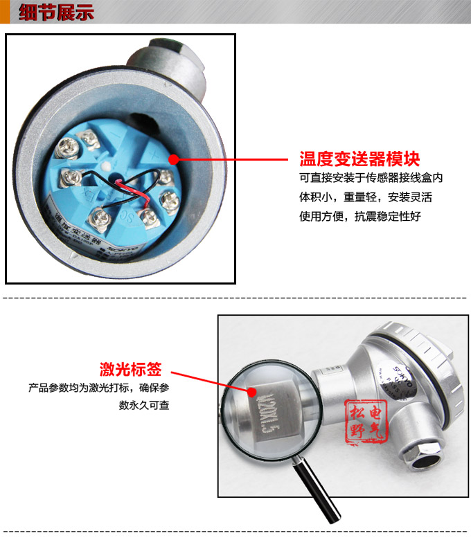 高精度溫度變送器,DFW一體化溫度變送器,溫度變送器細節圖1