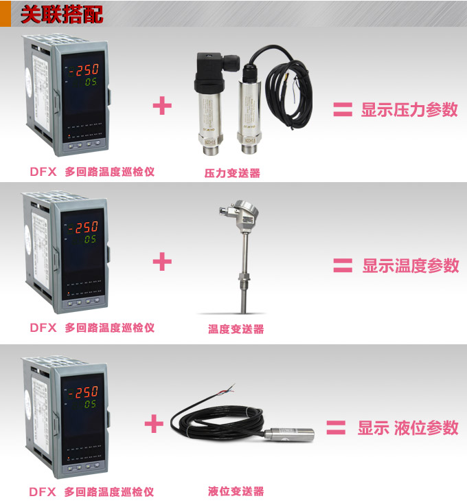 溫度巡檢儀，DFX20多回路溫度巡檢儀，多回路巡檢控制儀關聯搭配