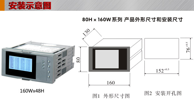 智能溫度巡檢儀,DFX16液晶溫度巡檢儀,多回路巡檢控制儀安裝示意圖 智能溫度巡檢儀,DFX16液晶溫度巡檢儀,多回路巡檢控制儀安裝示意圖