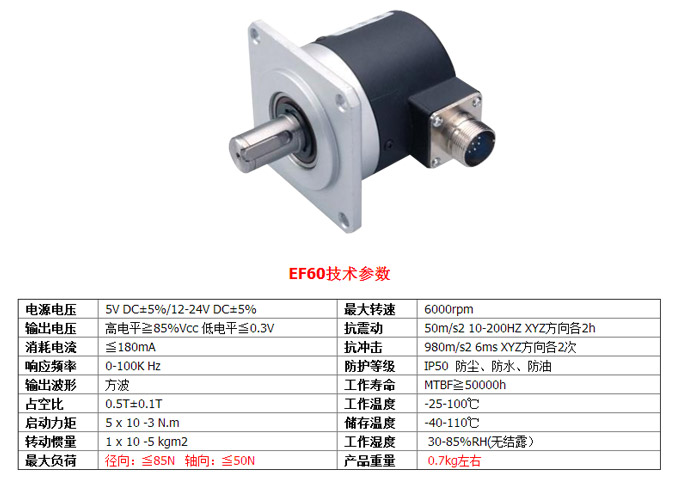 光電旋轉編碼器,EF60光電編碼器,編碼器,旋轉編碼器技術參數1